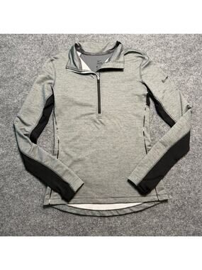 Nike Pro Hyperwarm Half Zip‎ Pullover Gray Black Women’s Small